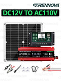 2200W Complete Grennova Solar Kit Pure Sine Inverter High Quality Panel 60A MPPT Controller Real Power For RV/Boat/Farm Home Zpaxo 110V Kit