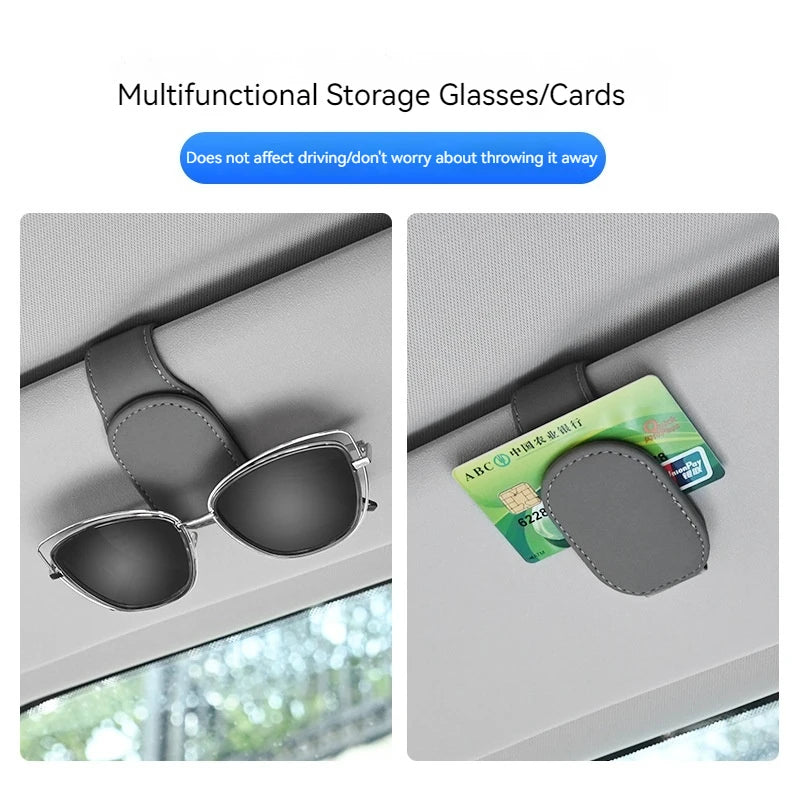 Car Sun Visor Glasses Case – Magnetic Clip & Card Holder
