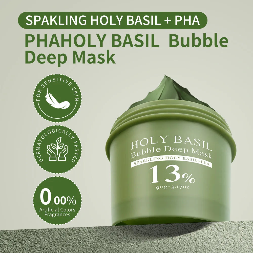 Holy Basil Sparkling Bubble Mask – Blackhead & Pore Minimizer Bubble Face Mask Zpaxo