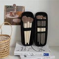 Black Cosmetic Storage Bags Waterproof Double Zipper Makeup Brushes Case Women Bag Portable Travel Brush Holder Pen case Box Zpaxo Large