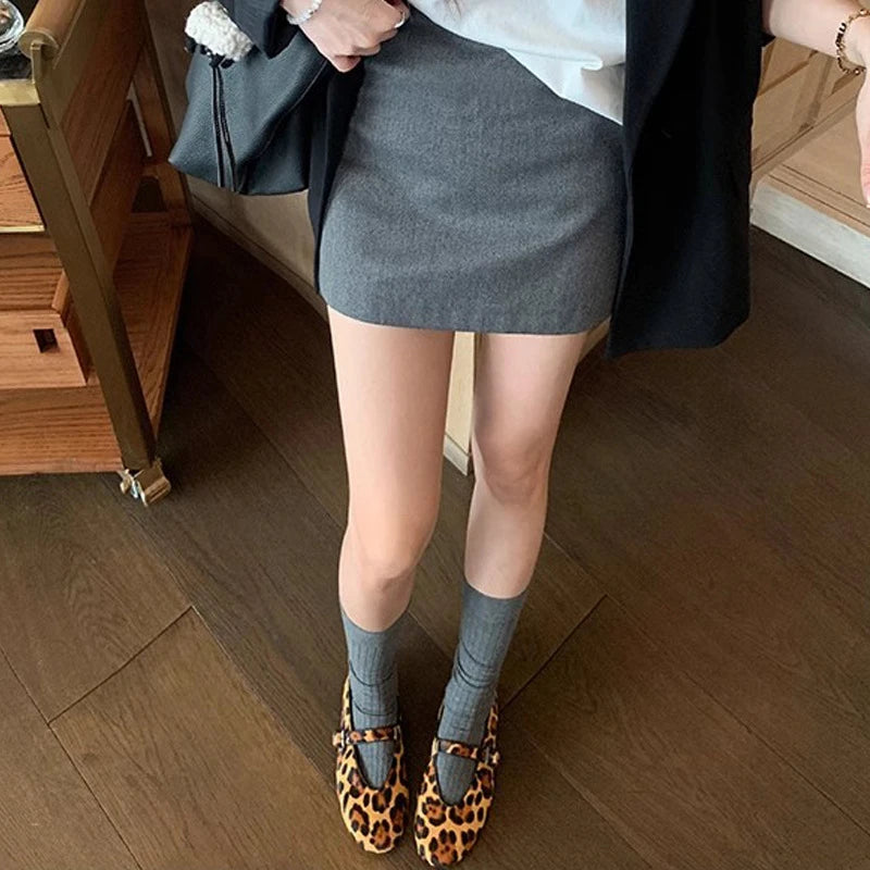 Women Spring Leopard Print Round Toe One Strap Mary Jane Flats Cute Zpaxo