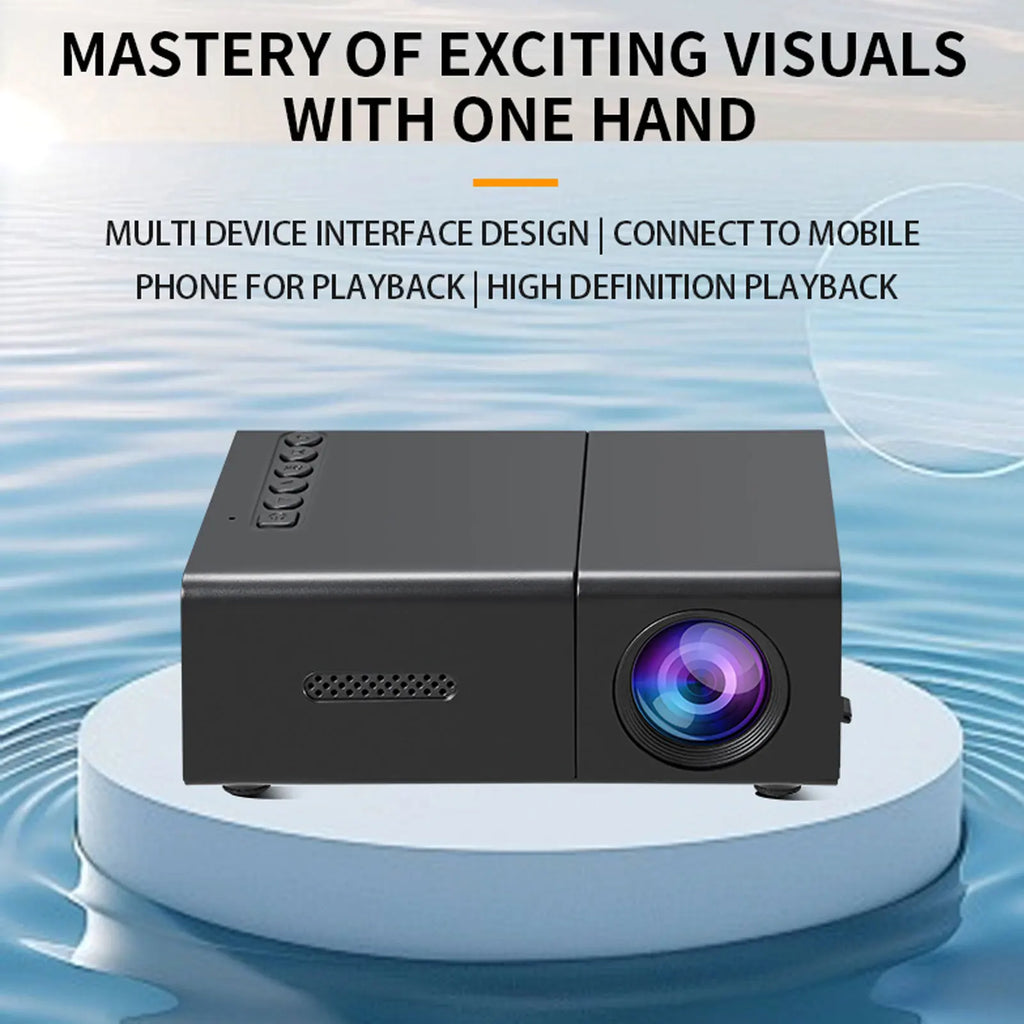 Portable Projector LED Movie 6000lm Brightness Hifi Stereo Speaker HD