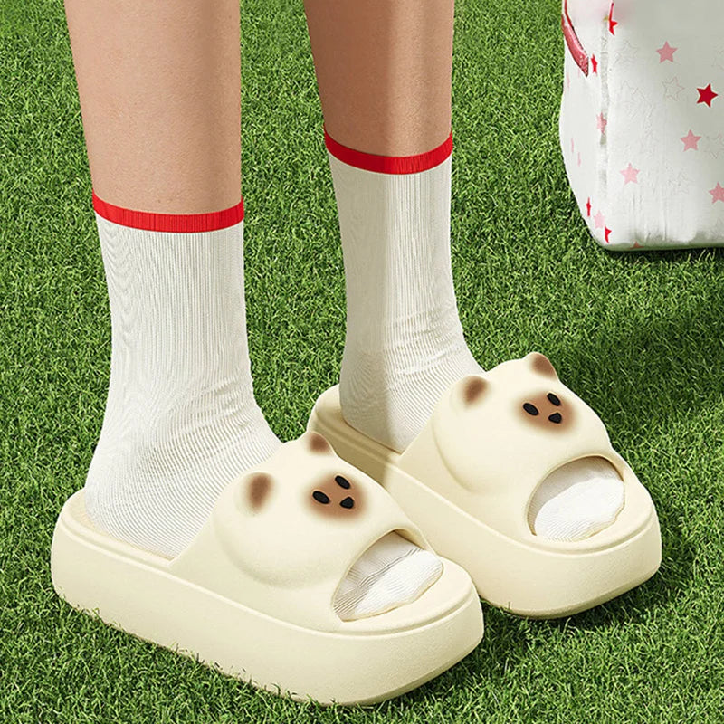 SHAJI Women Candy Colors Cloud Slides Summer Chunky Platform Thick
