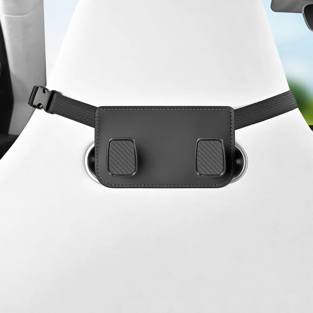 High Load-Bearing Car Headrest Hook Double Hook Soft Leather Auto Back Seat Storage Hook Wear-Resistant Multifunction Zpaxo Black Large Hook