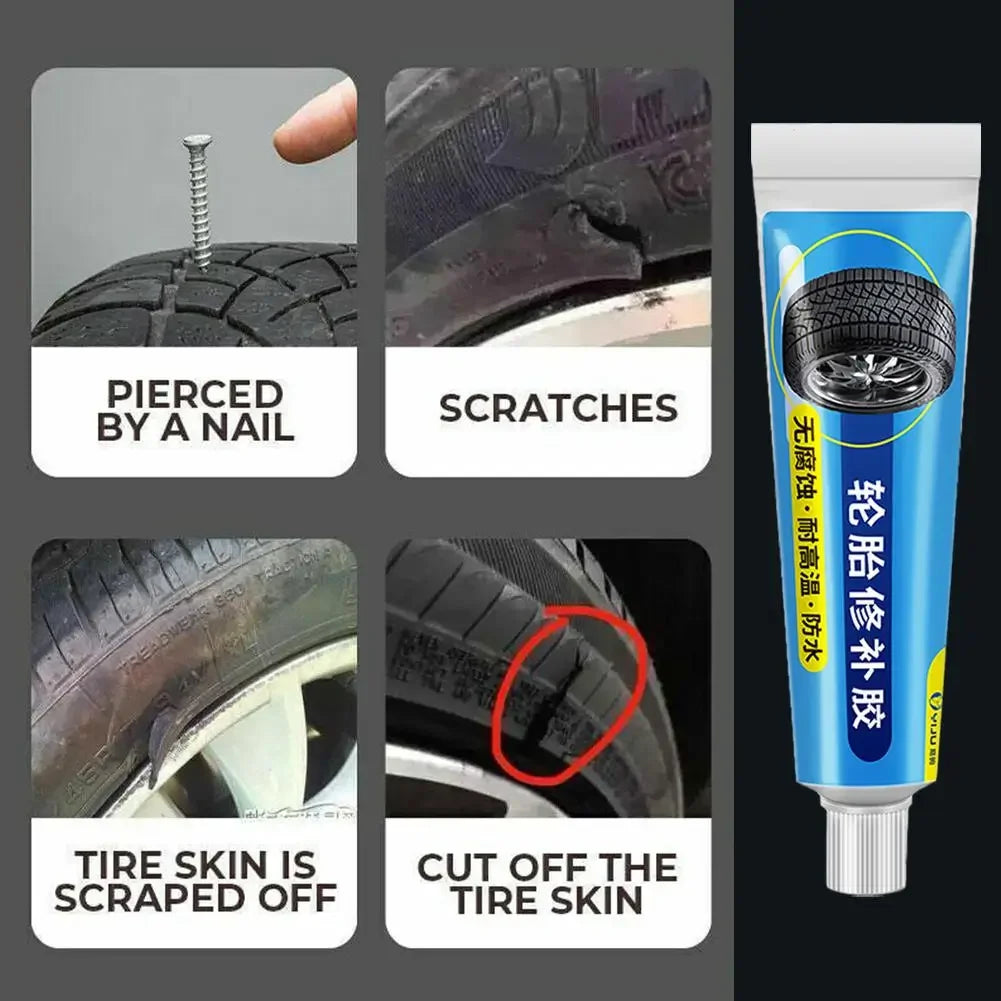 Tire Repair Black Glue Set Liquid Strong Rubber Wear-resistant Non-corrosive Adhesive Instant Bond Leather Car Tire Repair Tool Zpaxo