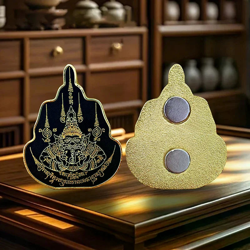 Thai Buddha Fridge Magnet Phra Pidta Phra Rahu Design Lucky Charm Prevent Disasters Home, Kitchen, Office Decor, Perfect Gift Zpaxo