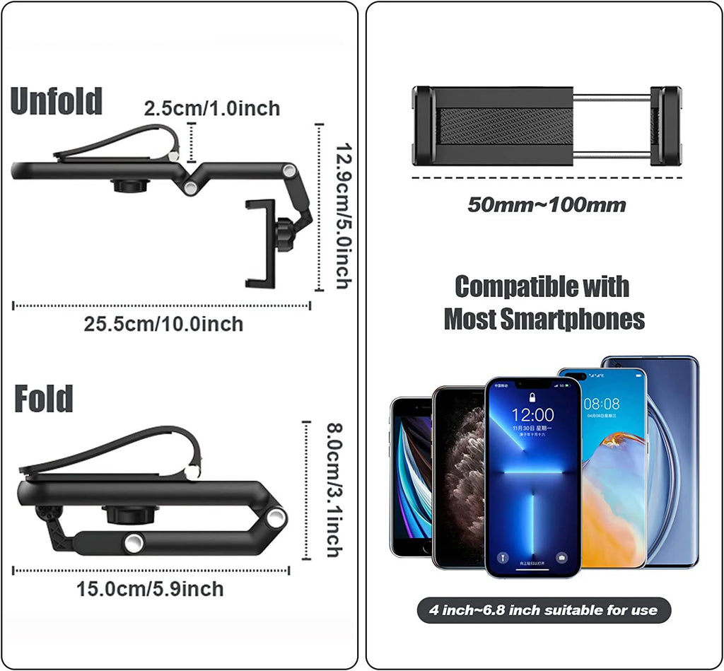 1 2 Universal Car Sun Visor Phone Holder 360 Rotating Multi-angle