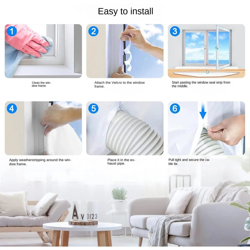 Ac Window Seal Weather Stripping Insulation Film Window Seal for Portable Air Conditioner for Draft Prevention Winter Zpaxo