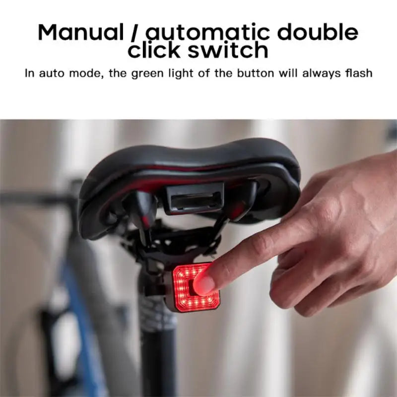 Smart Bicycle Rear Light Auto Start Stop Brake Sensing Induction Waterproof USB Charging Cycling Tail Taillight LED Bike Light Zpaxo