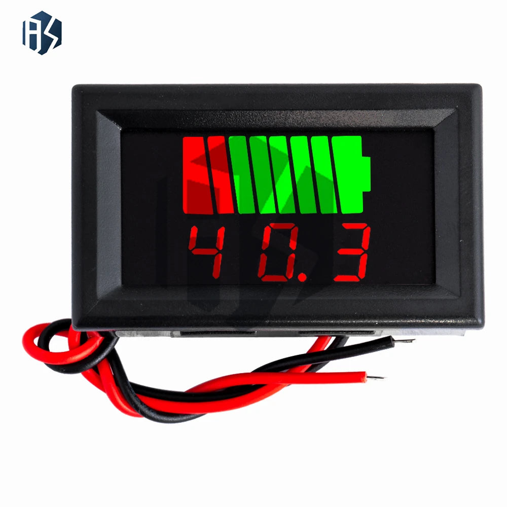 12V-60V Waterproof Battery Capacity Meter Blue LED Vehicle Level Zpaxo