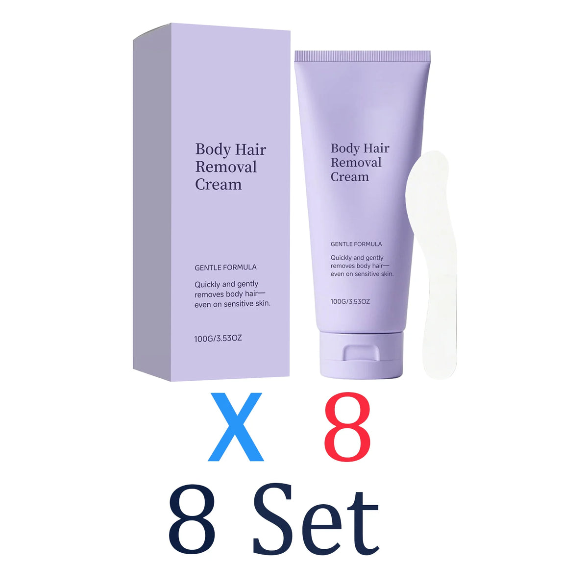 Hair Removal Cream for Women Body Hair Remover for Legs Arms Bikini Line Smooth Skin Moisturizing Shea Butter Gentle Sensitive Zpaxo 8 Set