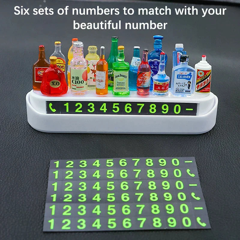 DIY Wine Bottle Parking Card – Phone Number Display Plate
