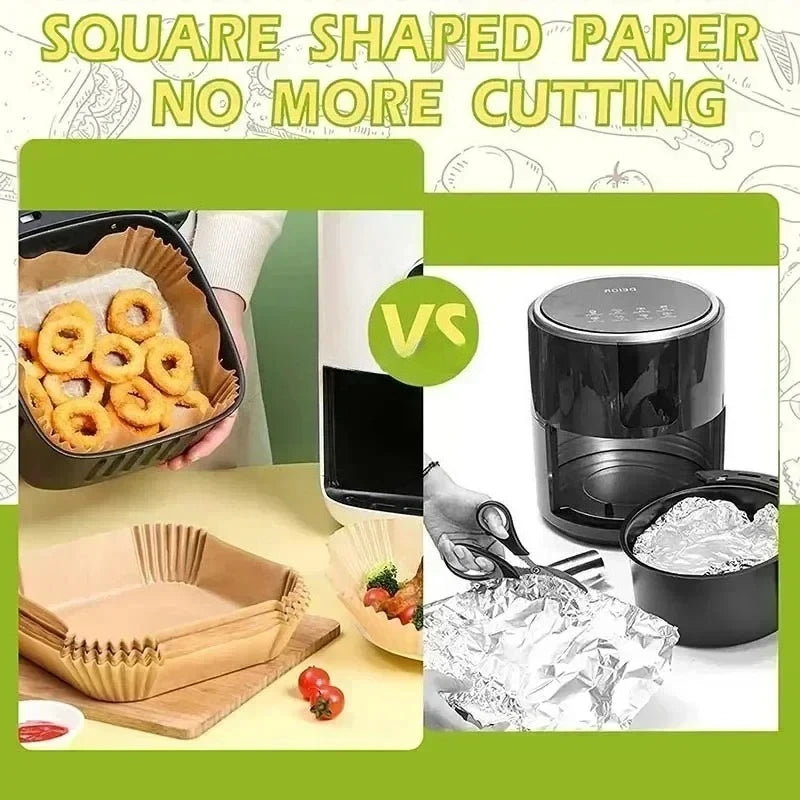 100-Pack Air Fryer Parchment Paper Liners – Non-Stick Baking Air Fryer Liner Zpaxo