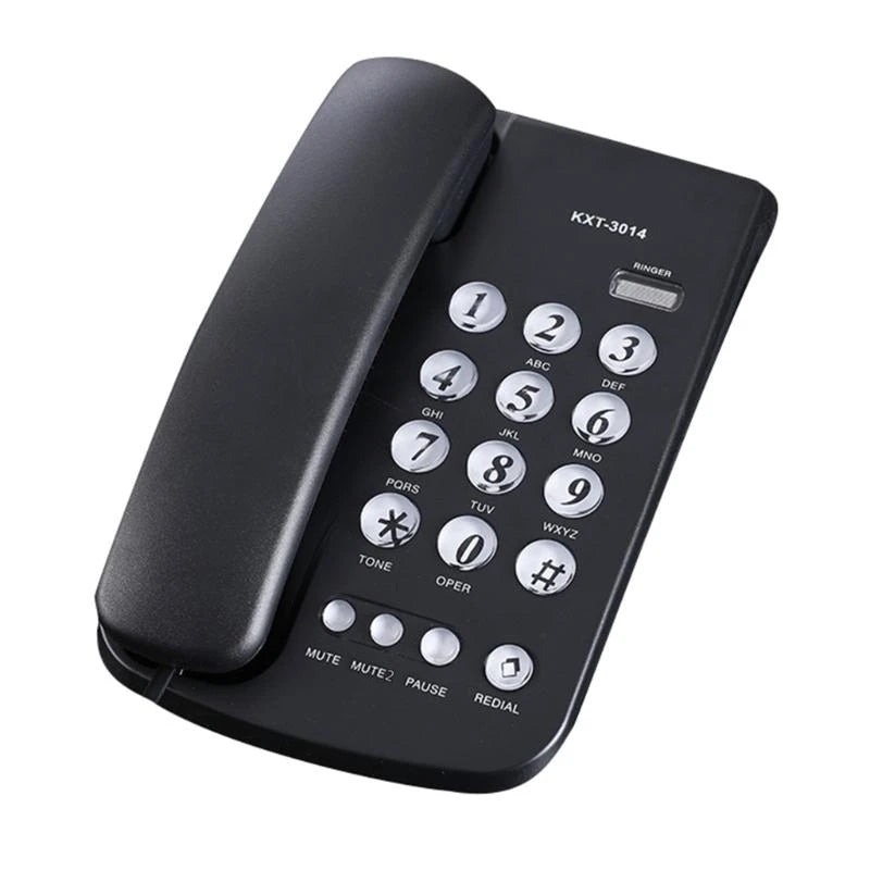 652F Corded Telephone Desktop House Phone Emegency Elderly Big Button Zpaxo Black CN
