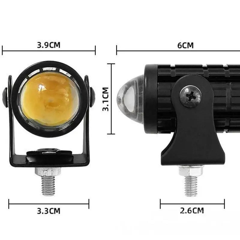Dual Color LED Motorcycle Spotlights – 12V Mini Driving Lights