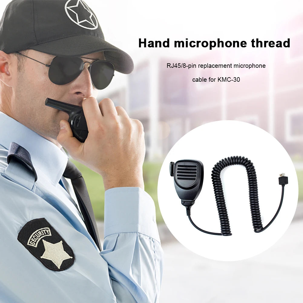 8 Pin Microphone Cord Easy To Install RJ-45 Mic Cable Heavy Duty Coiled Walkie Talkie Parts for KMC-30 for Kenwood KMC-32 KMC-35 Zpaxo