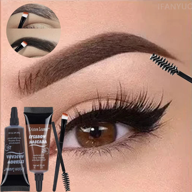 4 Colors Natural Liquid Dyeing Eyebrow Cream Professional Waterproof