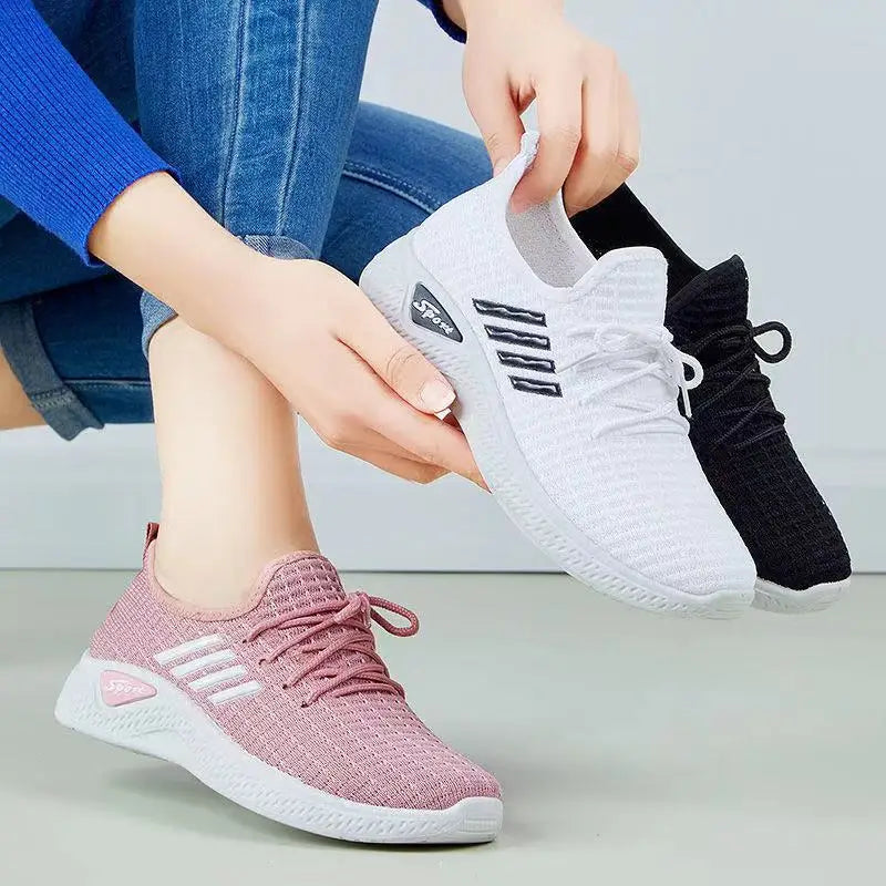 Adult Light Running Sneakers Women's Breathable Net Shoes Comfortable