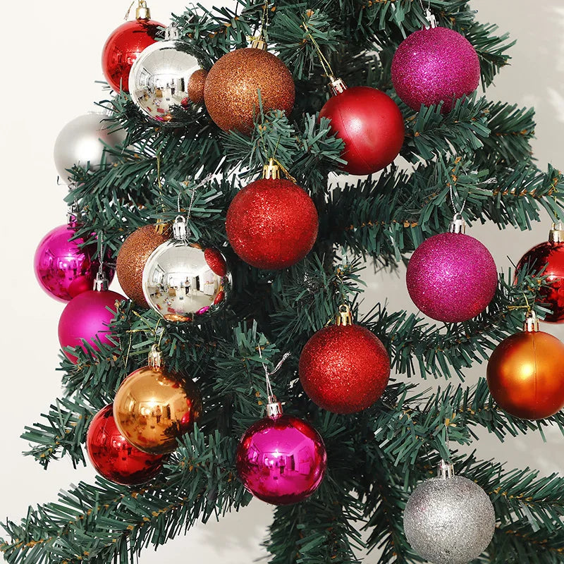 24-Pack 3cm Glitter Christmas Ball Ornaments – Xmas Tree Baubles