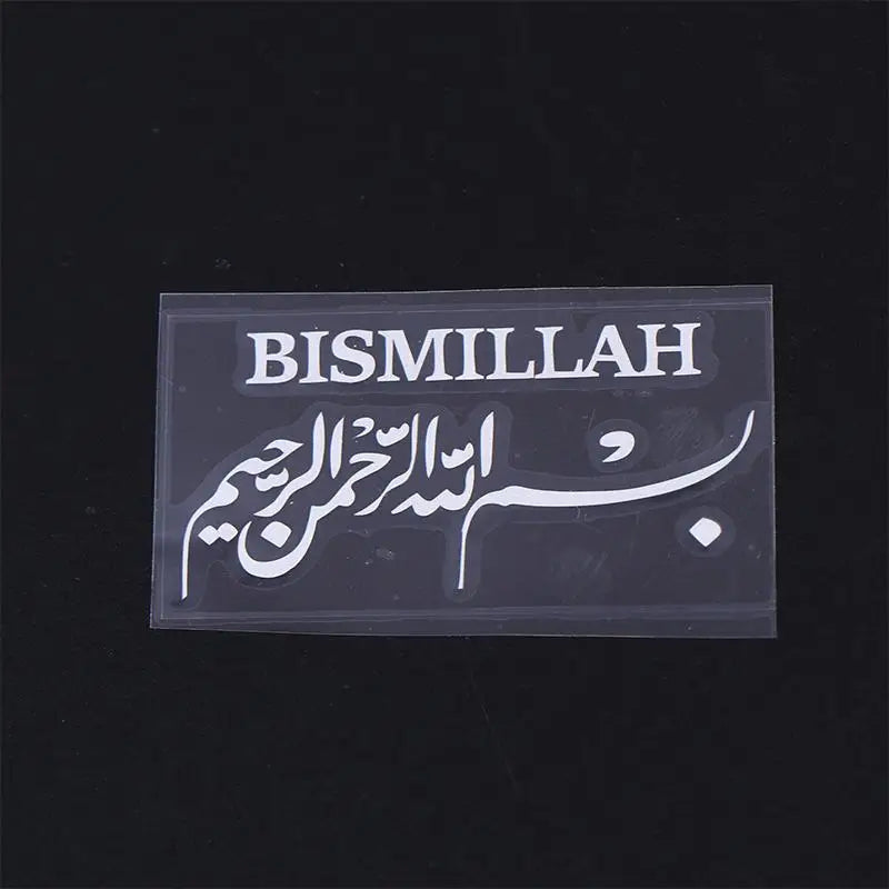 Arabic Islamic Car Stickers Waterproof Muslim Decals Vehicle Rearview Zpaxo White