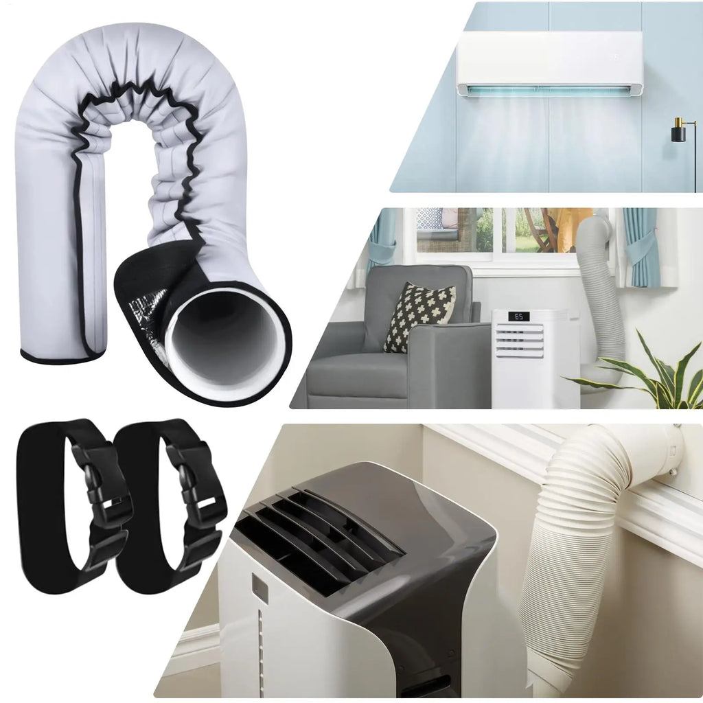 Triple Layer Insulation Sleeve For Portable Air Conditioner Exhaust Hose Flexible Duct Vent Cover With Adjustable Straps Zpaxo