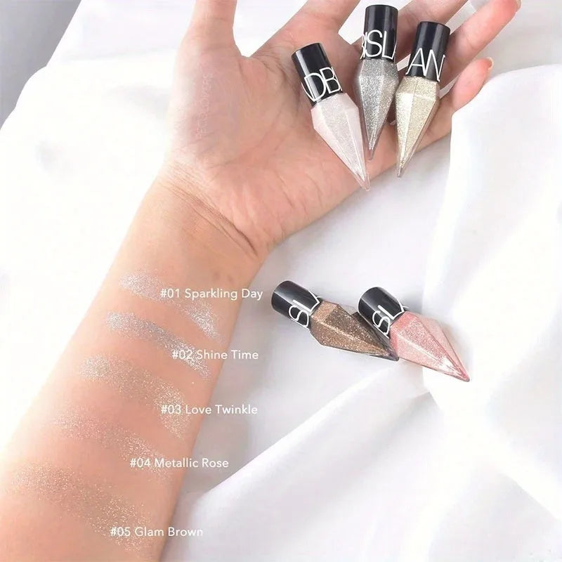 Pearlescent Glitter Diamond Liquid Eyeliner Shimmer Silver Color Waterproof Long Lasting Easy to Wear Eye Pencil Korean Makeup Zpaxo