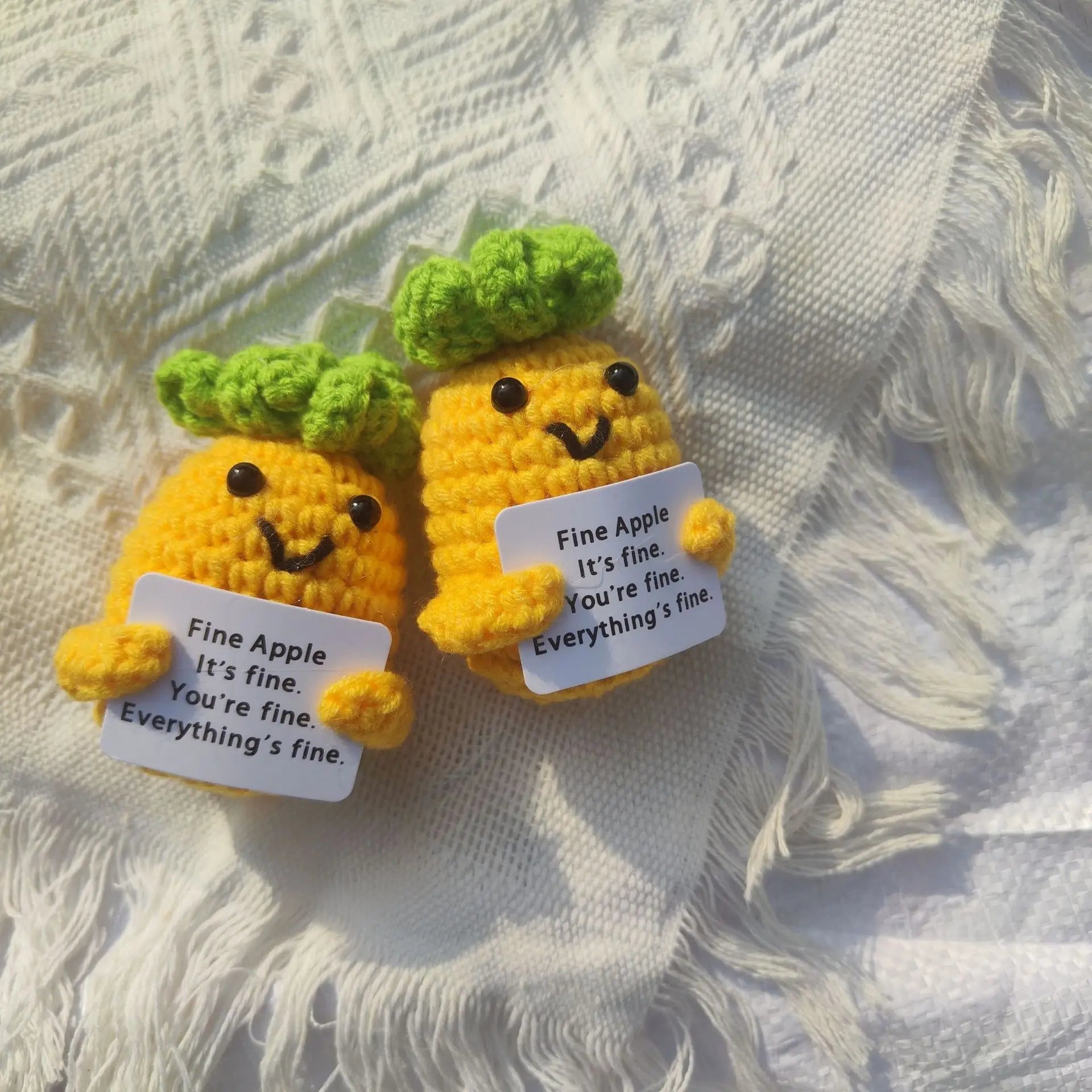 Potato Wool Broccoli Carrot Eggplant Crocheted Pineapple Positive Zpaxo YELLOW