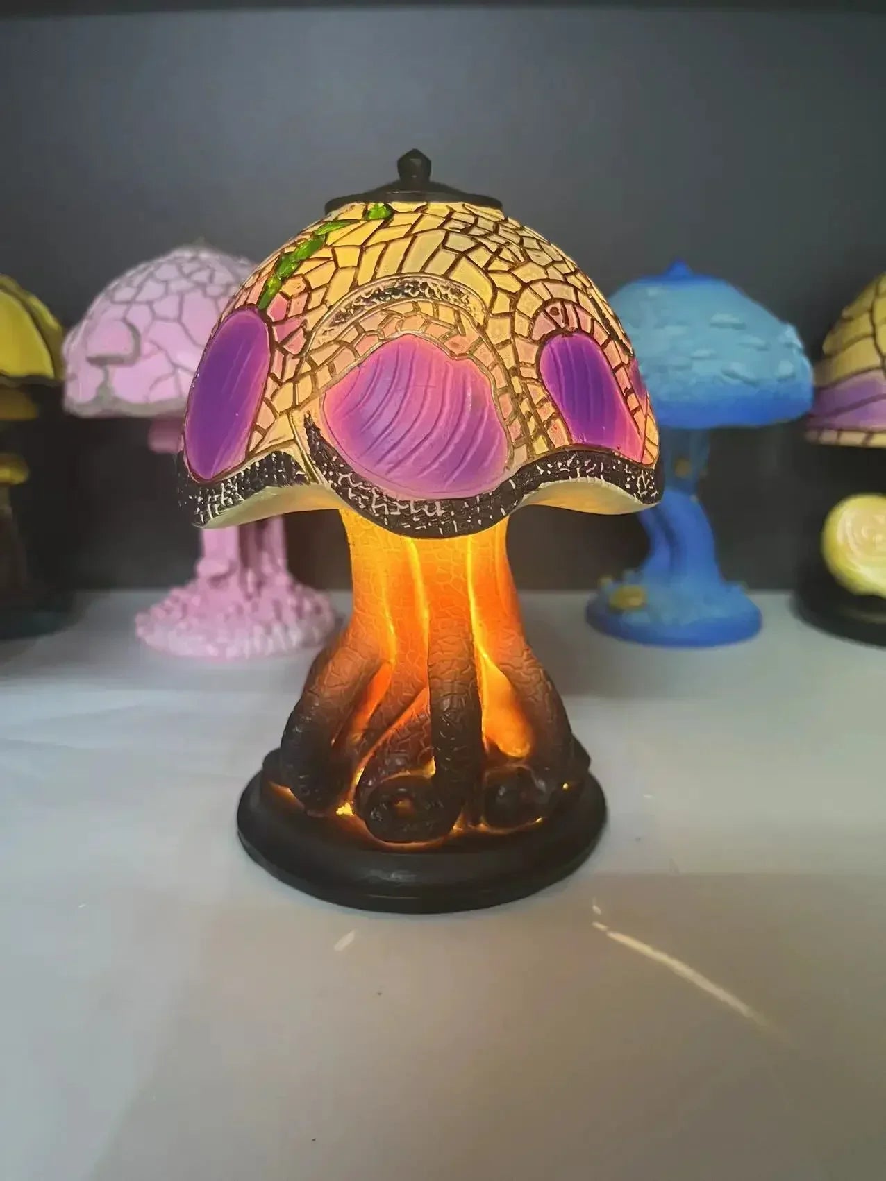 Colorful LED Mushroom Desk Lamp – Nightlight & Home Decor LED Night Light Zpaxo E