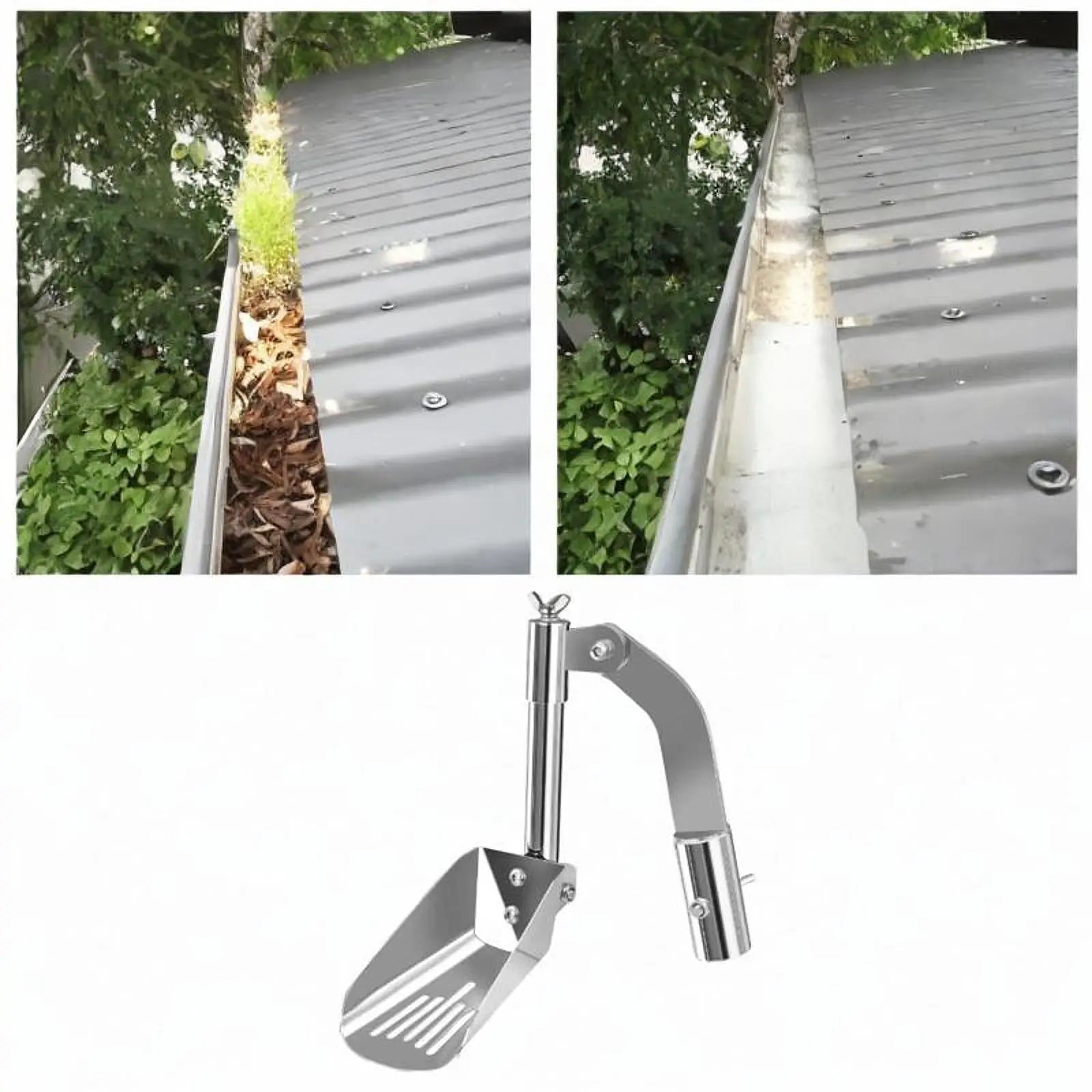 Home Gutter Cleaner Scoop Lightweight Aluminum Alloy Shovel Roof Zpaxo
