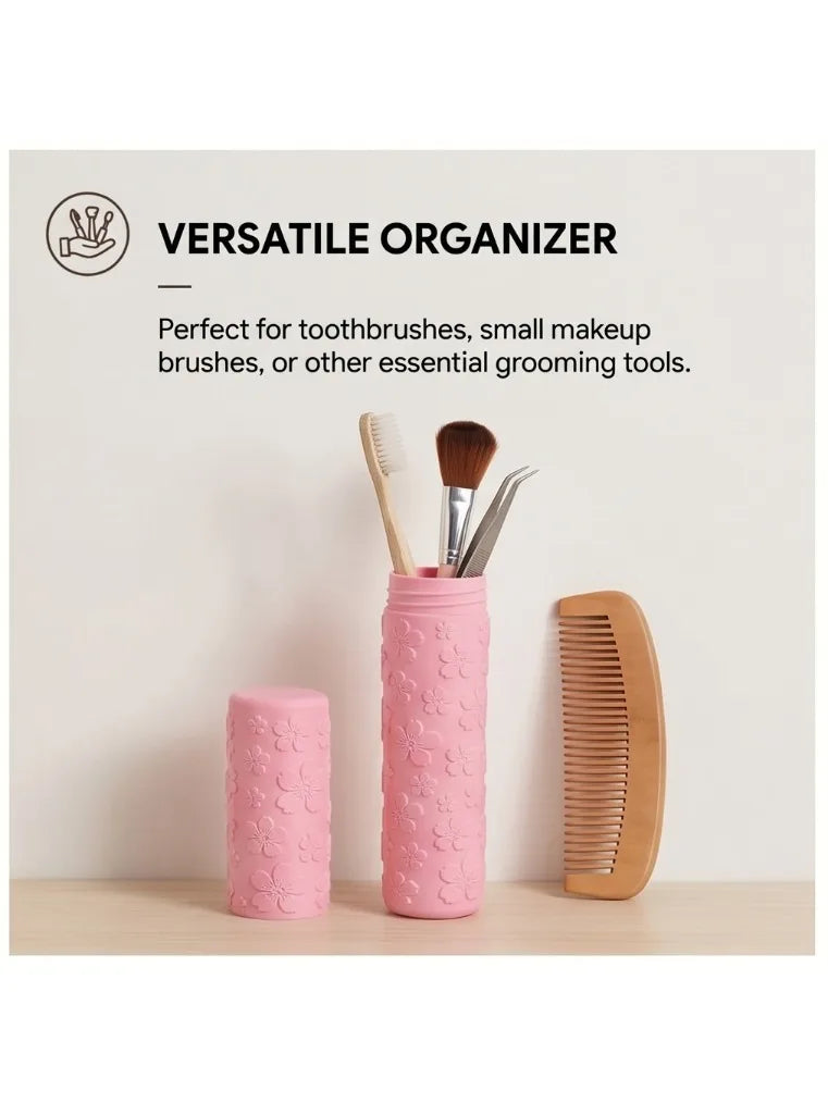 Portable Floral Toothbrush Case Travel Toiletry Organizer Holder