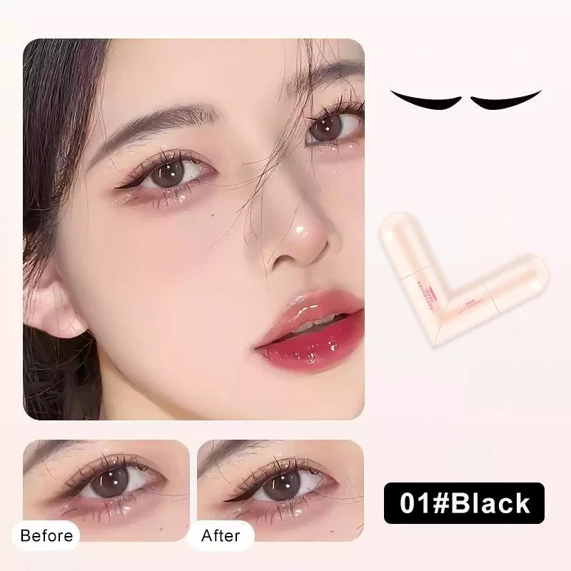Black Brown Liquid Eyeliner Stamp DIY Triangle Eye Liner Extension Zpaxo 01 Black
