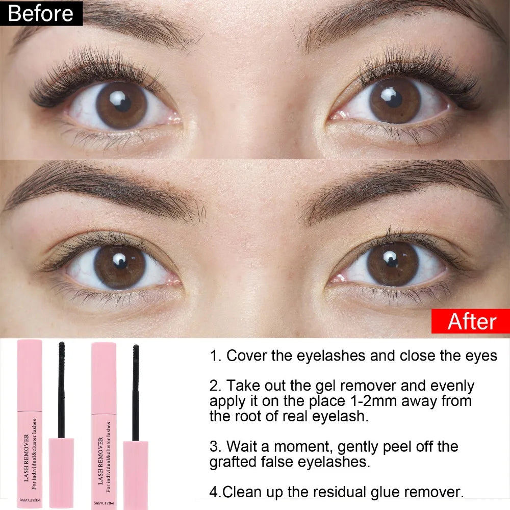 Non-Irritating Eyelash Glue Remover Gentle Eye Makeup Dissolver for Fake Eyelashes Mascara Quick Removal Gel Hypoallergenic Zpaxo