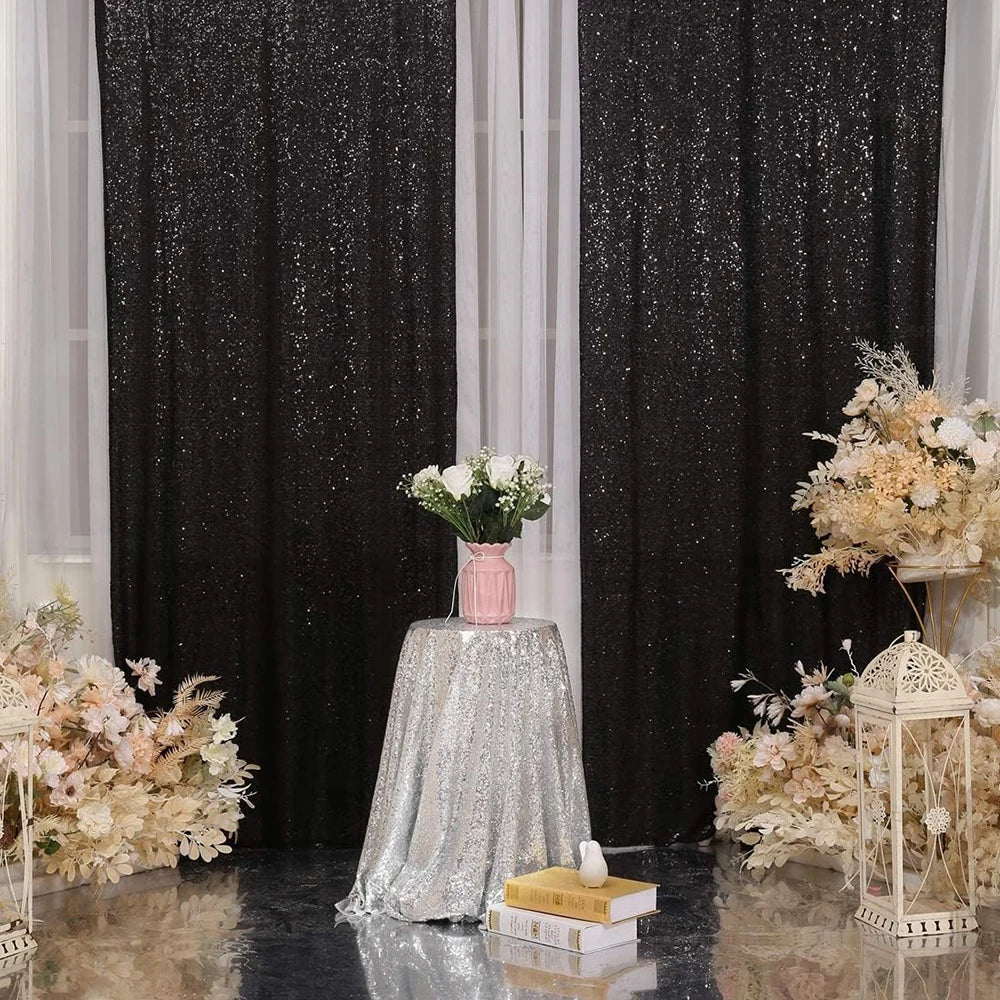 Sequin Backdrop Curtain 60*240cm Glitter Photo Backdrop Curtain for Party Birthday Christmas Wedding Decoration Zpaxo