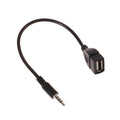 Black Car AUX Audio Cable USB Electronics Play Music Headphone
