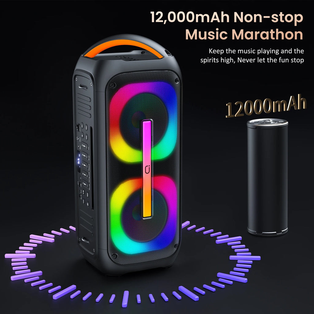 Karaoke Machine 2 Wireless Microphones Dual 60W 6 5 Subwoofer&400W