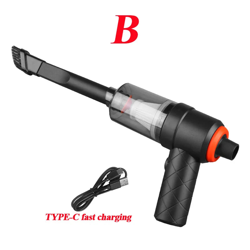 Wireless Car Vacuum Cleaner USB Charging 1200mAh Portable Cleaning Appliance Mini Wet and Dry Blow Vacuum Cleaner Household Zpaxo B set