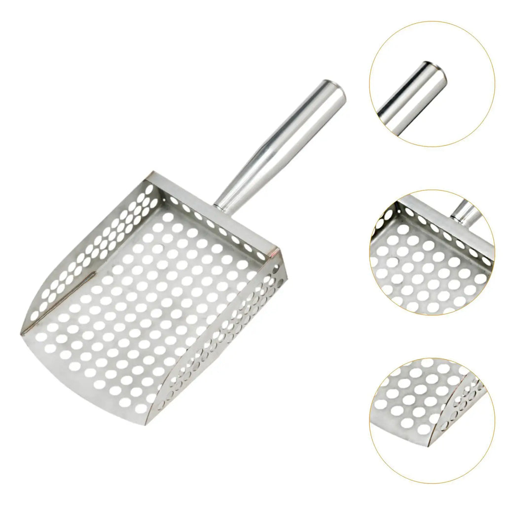 Sand Scoop Handheld Comfortable Handle Digging Sieve Sand Sifter Shovel Metal for Metal Detecting Beach Underwater Seaside Clams Zpaxo