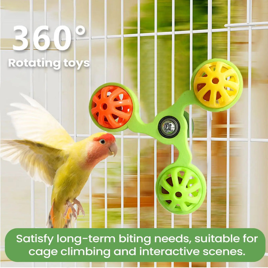 Rotating Windmill Parrot Toy – Bell Bird Cage Enrichment Bird Cage Toy Zpaxo
