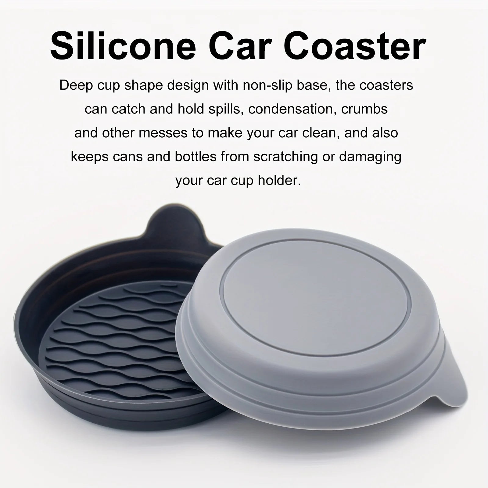 2-Pack Universal Car Cup Holder Coasters – Non-Slip Spill Saucers Car Cup Holder Coaster Zpaxo