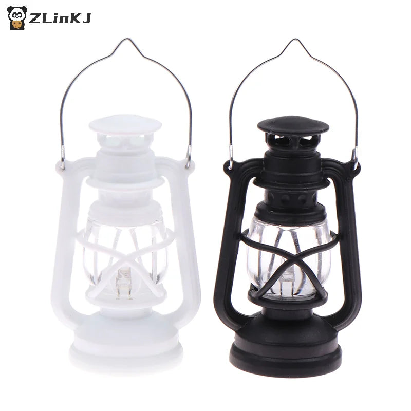 ▶6cm Mini Led Retro Glowing Pony Lantern Simulation Cande Light Night Light Dollhouse Miniature Kerosene Lamp Home Decor Toy Zpaxo
