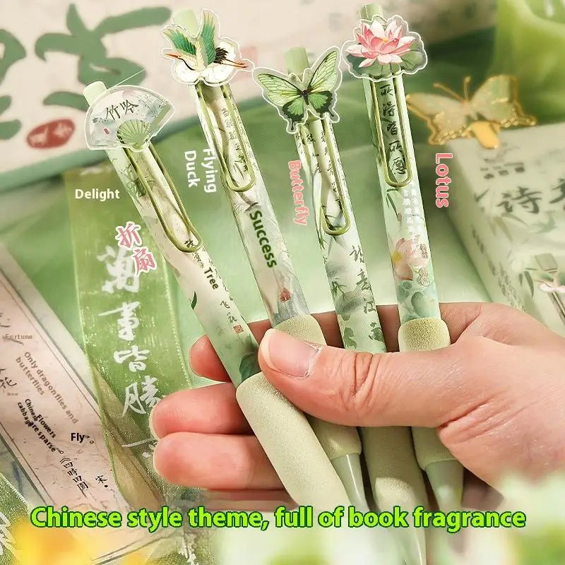 4-Pack Cute Cartoon Retractable Gel Pens – School & Office