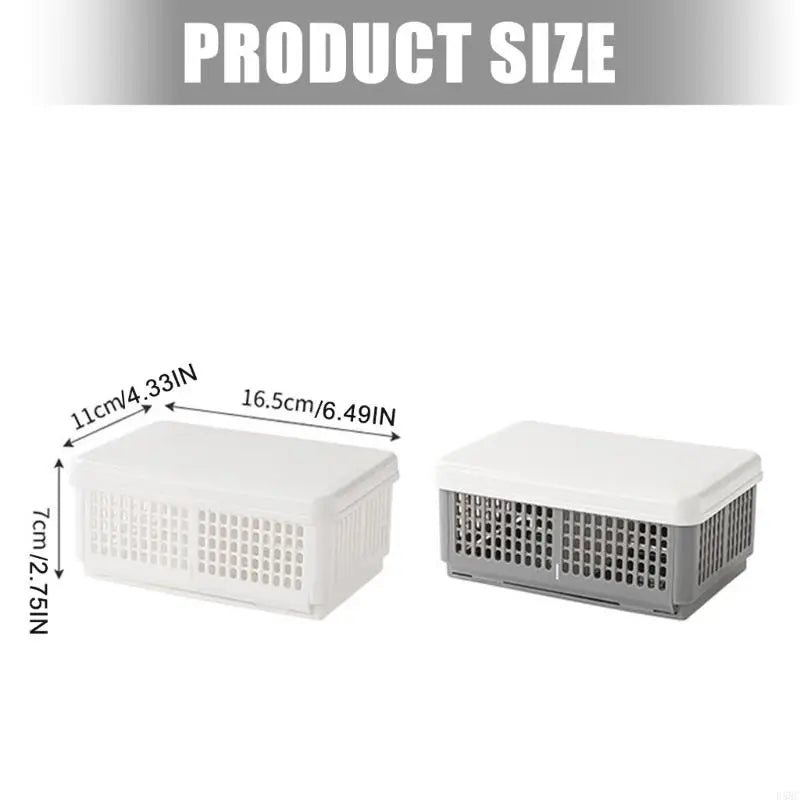 Stackable Storage Container Ventilated Lid for Freshing Easy Fold Outdoor Activities Sturdy Kitchen Organizers Zpaxo