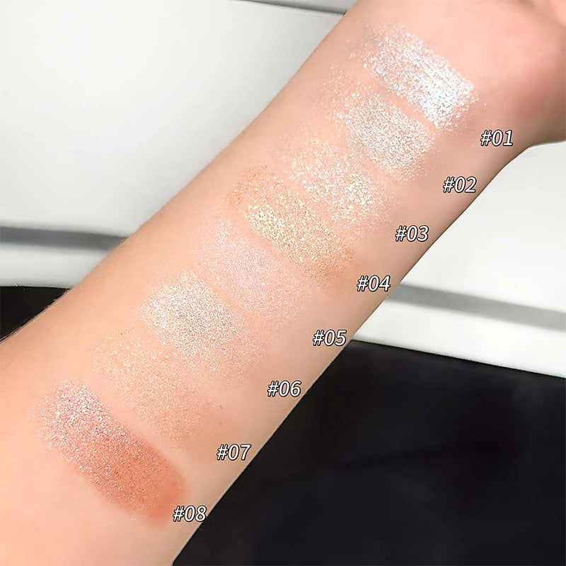 8 Colors Pearlescent Jelly Eyeshadow Stick Shimmer Brightening Highlighter Shadow Stick Waterproof Lasting Eyeshadow Makeup Zpaxo