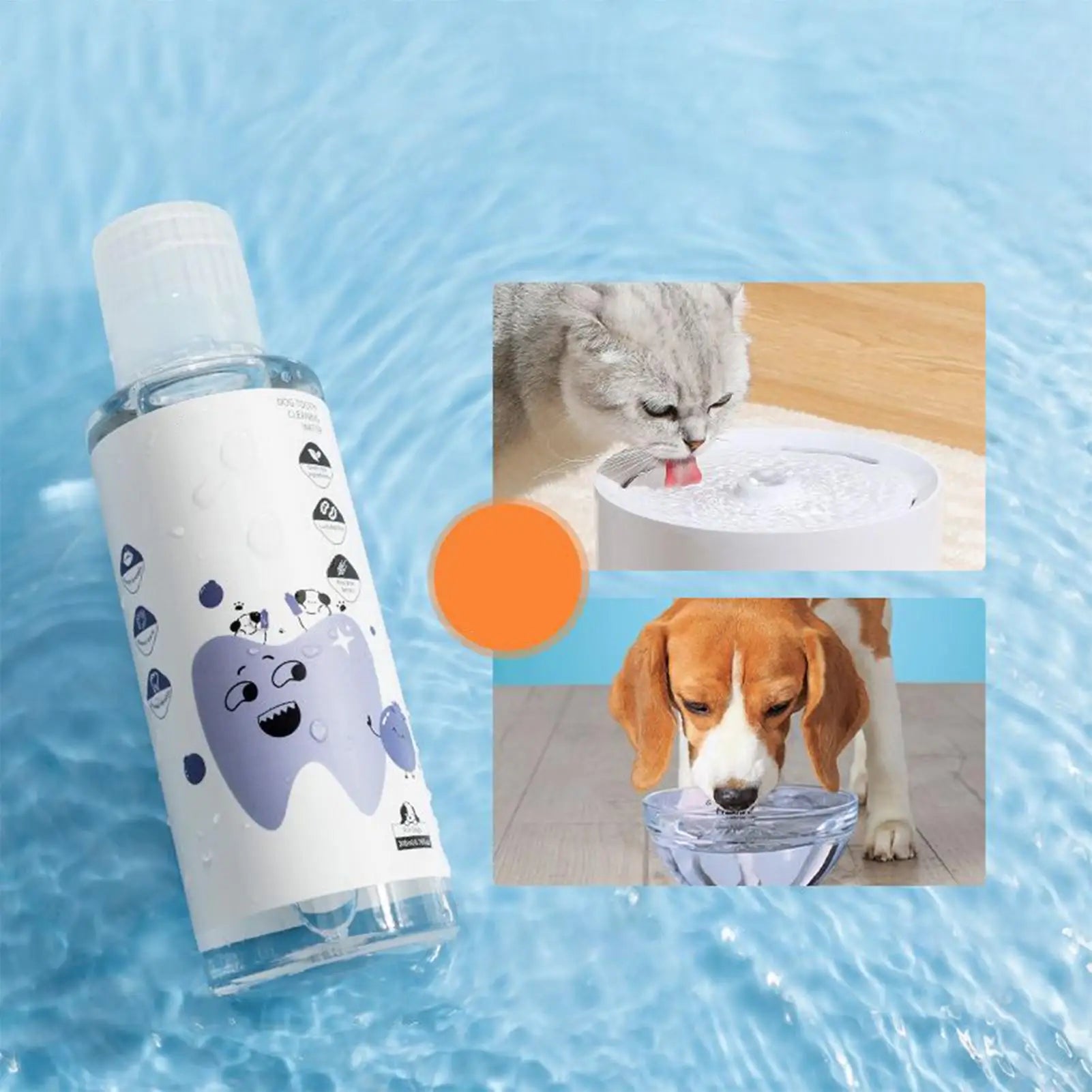 Dog Dental Water Additive Fresh Breath Teeth Care Solution Plaque