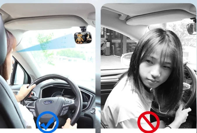 Universal 360 Adjustable Car Baby Safety Mirror Rear Facing Seat Wide