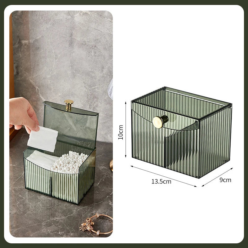 Desktop Dust-proof Transparent Jewelry Box Makeup Removal Cotton Zpaxo Style2