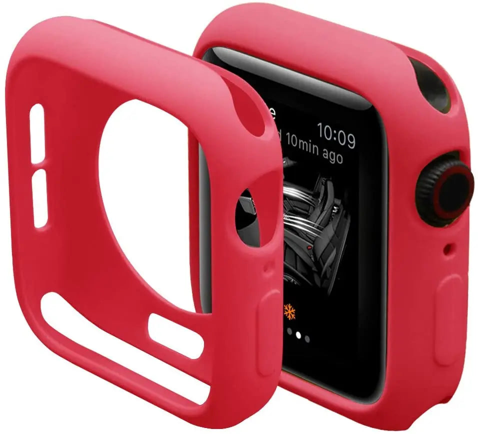 Silicone Case For Apple Watch 9 8 7 6 5 4 se 45mm 41mm 44mm 40mm 42mm 38mm Protection Shell Cover for iWatch Series Ultra 2 49mm Zpaxo Red Series 789 45mm