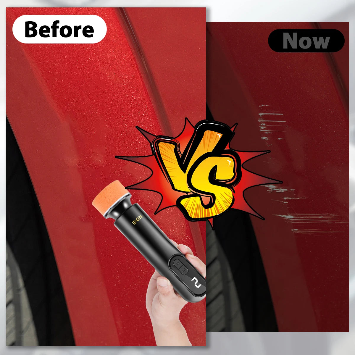 Small Car Buffer Waxer Adjustable 3 Speed Cordless Scratch Repair LED