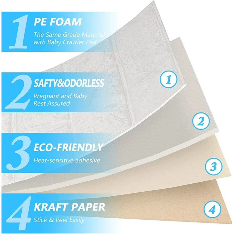 3D Wall Stickers Self-adhesive Wallpaper Anti-collision Soft Bags