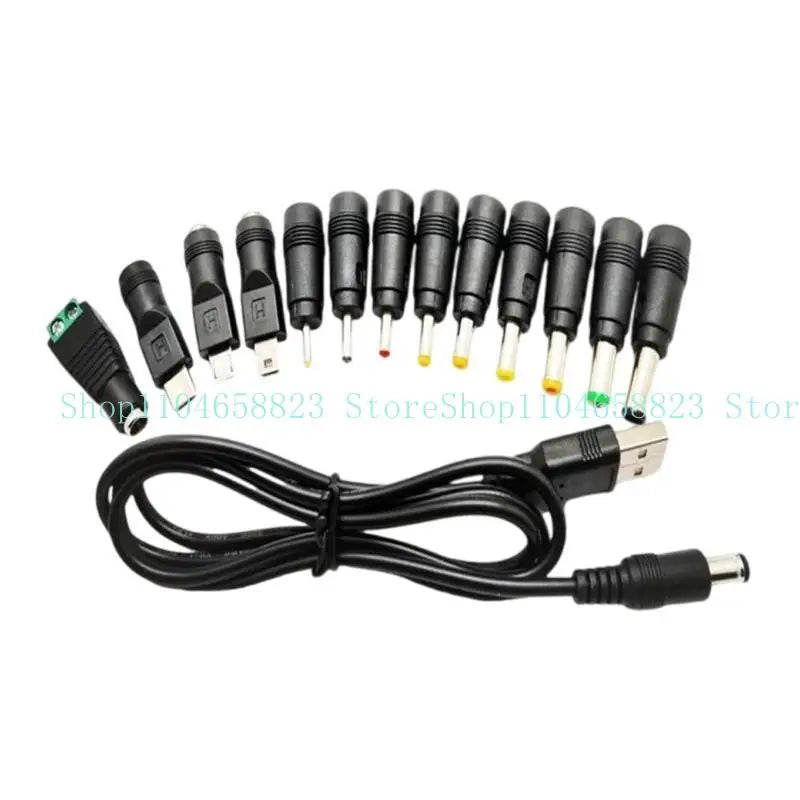 652F USB 5 5x2 Power Adapter Cable Interchangeable Connectors Zpaxo